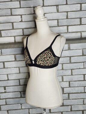 •No Boundaries Junior’s Wireless Animal Print Bralette Bra Size Small Multicolor